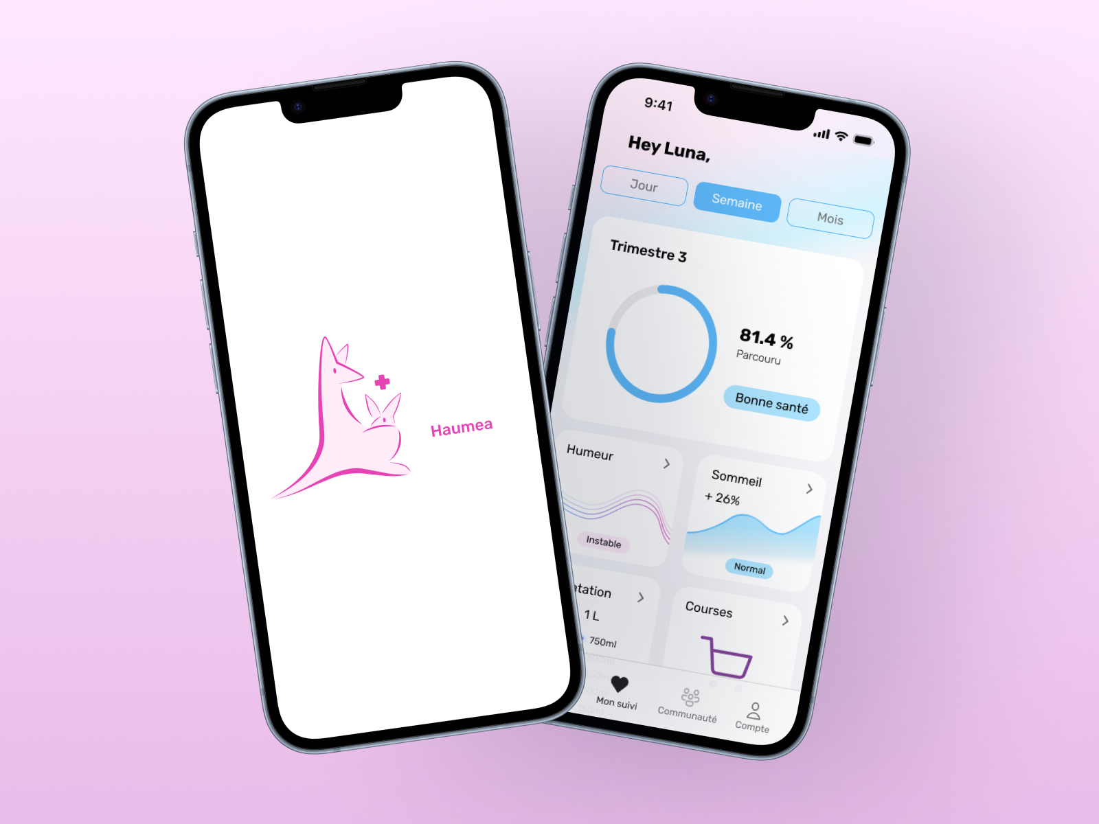 blurry photo of sunset over ocean with logo on top